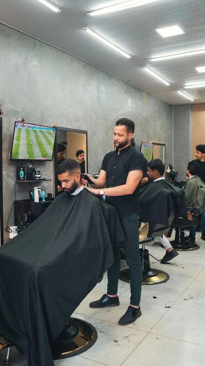 Corte com máquina no salão da DZ8