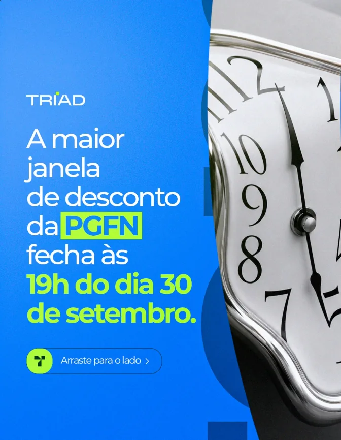 Carrossel sobre a janela de desconto da PGFN
